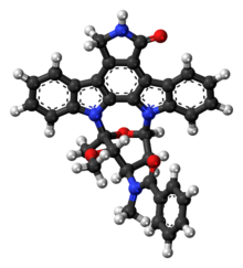 Ball-and-stick model of the midostaurin molecule