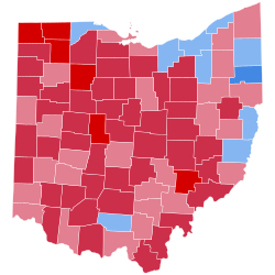 Map of election results by county