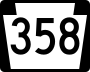 Pennsylvania Route 358 marker
