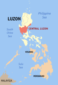 Mapa han Pilipinas nga nagpapakita kon hain nahimutangan an Rehiyon III Butnga nga Luzon