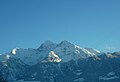 Le pic de Nona depuis Entrebin (colline d'Aoste) en hiver.