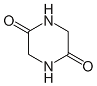 Structuurformule van 2,5-diketopiperazine