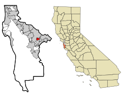 Location in San Mateo County and the state of California