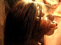 Shrunken head in the Pitt Rivers Museum