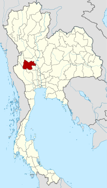 Map of Thailand highlighting Uthai Thani province