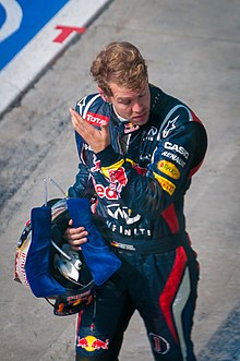 Photographie de Sebastian Vettel lors du Grand Prix d'Italie 2012