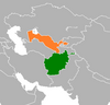 Location map for Afghanistan and Uzbekistan.