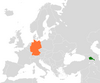 Location map for Armenia and Germany.