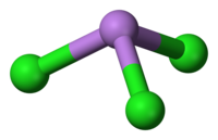 Ball-and-stick model of arsenic trichloride