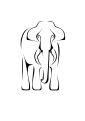 Asian elephant stencil.svg