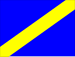 blaue Flagge mit gelben Balken