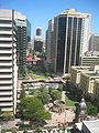 view of ANZAC Square, Post Office Square and the General Post Office, as seen from the Sofitel Hotel