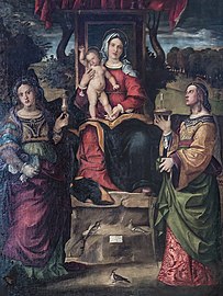 Madonna col bambino tra le Sante Maddalena e Lucia, by Bartolomeo Montagna