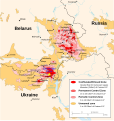 Image 3 Chernobyl disaster Map: Central Intelligence Agency/Eric Gaba A map showing caesium-137 contamination in Belarus, Russia, and Ukraine (in curies per square kilometer) in 1996, ten years after the Chernobyl disaster struck the Chernobyl Nuclear Power Plant. The disaster contaminated 162,160 square kilometres (62,610 sq mi) of land and is widely considered the worst nuclear power plant accident in history. More selected pictures