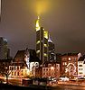 Commerzbank Tower, at night