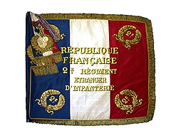 Drapeau du 2e régiment étranger d'infanterie (Nîmes, France) recto.