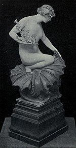 Black and white photograph of Edith Maryon's sculpture The Triumph of Peace