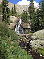 The waterfall at the downstream side of Willow Lake