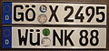 Two plates with umlauts, from Göttingen and Würzburg