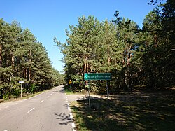 Entrance to Grady Szlachecki village, Poland