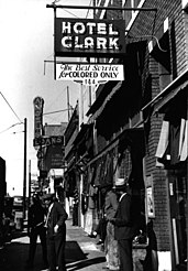 Blacks and whites were not allowed to stay in the same hotels (Memphis, 1939)