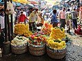 Marché aux fleurs à Calcutta.