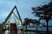 The Chinese Fishing net bridge over Mullassery canal at the Marine Drive walkway