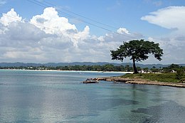 Negril coastline, with its famous beach in the background.