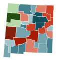 Image 31Counties in New Mexico by racial plurality, per the 2020 U.S. census Legend Non-Hispanic White   40–50%   50–60%   60–70%   70–80% Native American   40–50%   80–90% Hispanic or Latino   40–50%   50–60%   60–70%   70–80% (from New Mexico)