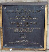 The 1931 Jack and Trinidad Swilling plaque on the water fountain in front of the historic Maricopa County Courthouse