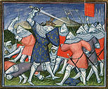 The battle, as depicted in Froissart's Chronicles