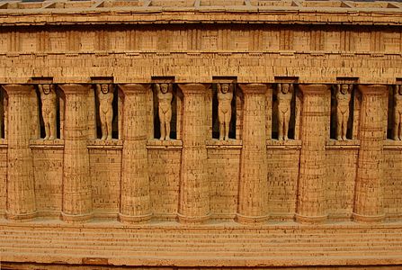 Model of Ancient Greek, Temple of Olympian Zeus, Agrigento, Sicily, original 5th century BC, Agrigento museum