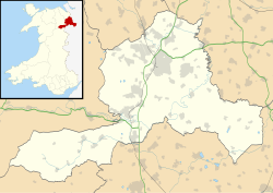 Wrexham County Borough shown within Wales