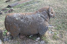 Stone sheep sculpture in Zolakar