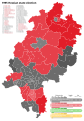 1995 Hessian state election, Red is SPD, Black is CDU,