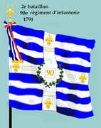 Drapeau du 2e bataillon du 90e régiment d'infanterie de ligne de 1791 à 1793