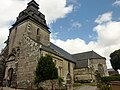 Le Faouët (Morbihan): l'église paroissiale Notre-Dame de l'Assomption, façade et flanc sud.