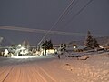 La localdiad en medio de un temporal invernal.