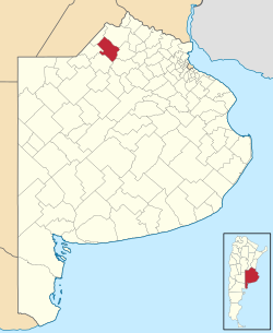 location of Rojas Partido in Buenos Aires Province
