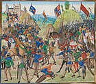 معركة كريسي، 1346 من القرن الخامس عشر مخطوطة من جين فروسارت كرونيكلز (BNF, FR 2643, fol. 165v).