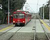 A trolley at Beyer Boulevard station