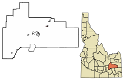 Location of Firth in Bingham County, Idaho.