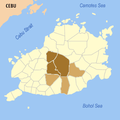 Localisation des Chocolate Hills sur la carte de Bohol.