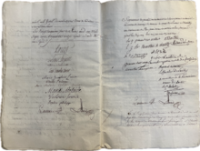 Contrat de mariage de Louis des Escotais signé par Louis XV et la famille royale