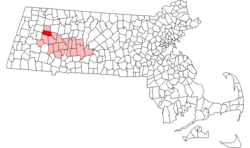 Location in Hampshire County in Massachusetts