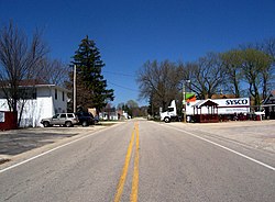 Looking north at Dundee on Highway 67