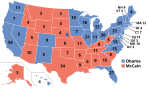 Electoral map, 2008 election