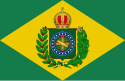 The Imperial flag consisting of a green field in the center of which is a golden lozenge containing the Imperial coat of arms