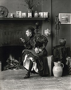 Self Portrait (as New Woman), at and by Frances Benjamin Johnston (restored by Adam Cuerden)