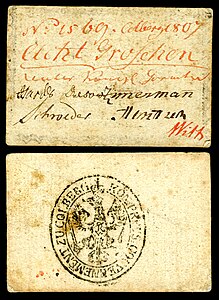 Eight groschen, issued during the Siege of Kolberg, by the Government of Kolberg